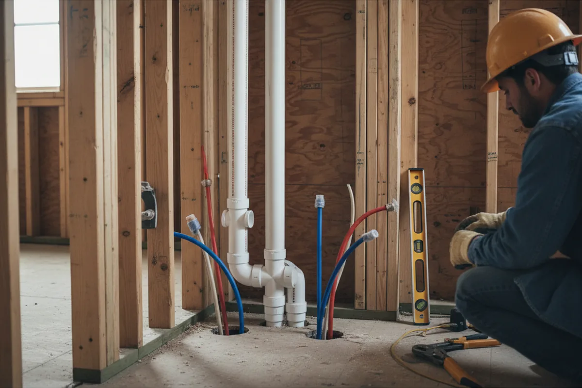 Drain and supply rough-in during Drain Cleaning in Powersite