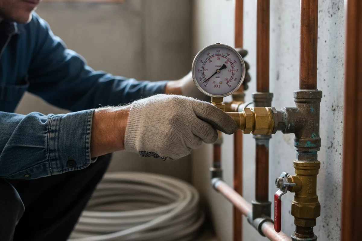 Pressure testing a repaired line during Water Line Repair in Powersite